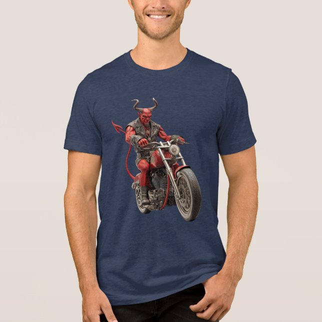 Devil on Bike Tri-Blend Shirt (Front)