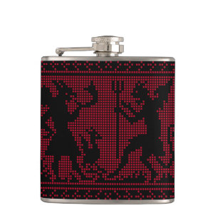 Devil Pattern Hip Flask