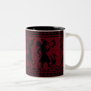 Devil Pattern Two-Tone Coffee Mug
