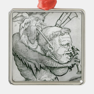 Devil Playing Man's Head as a Saxophone, 1144 Metal Tree Decoration