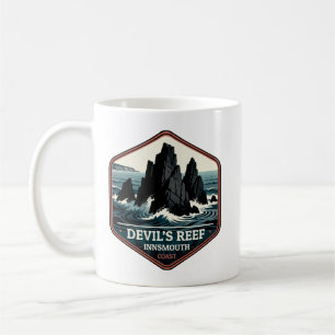 Devil’s Reef Innsmouth Coast Vintage Travel Badge Coffee Mug