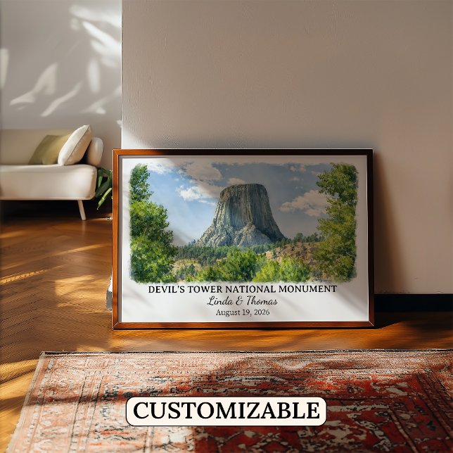 Devil’s Tower National Monument Wyoming, Watercolo Poster (Creator Uploaded)