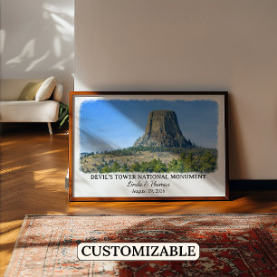 Devil’s Tower National Monument Wyoming, Watercolo Poster