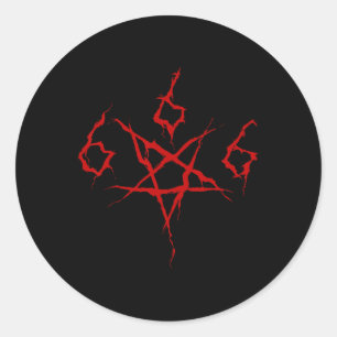Devil Satan Satanic 666 Pentagram Occult Horror Ha Classic Round Sticker