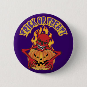 Devil Skull 6 Cm Round Badge