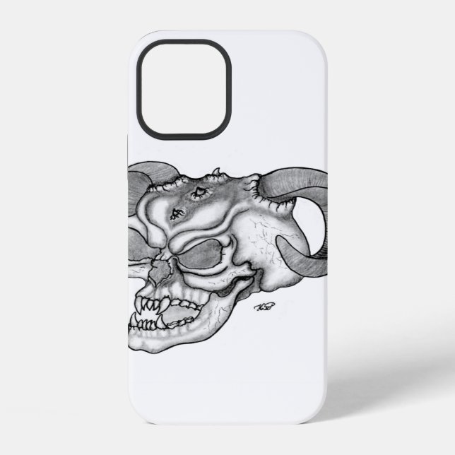 Devil - Skull black and white Design iPhone Case (Back)