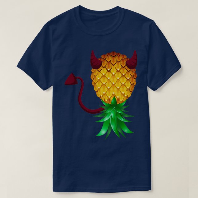 Devil Swinger Upside Down Pineapple  T-Shirt (Design Front)