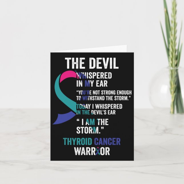 Devil- Thyroid Cancer Awareness Support Ribbon  Card (Front)