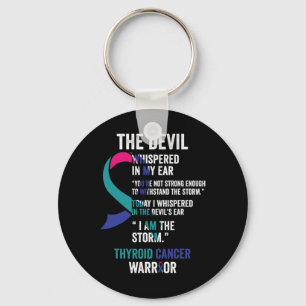 Devil- Thyroid Cancer Awareness Support Ribbon Key Ring