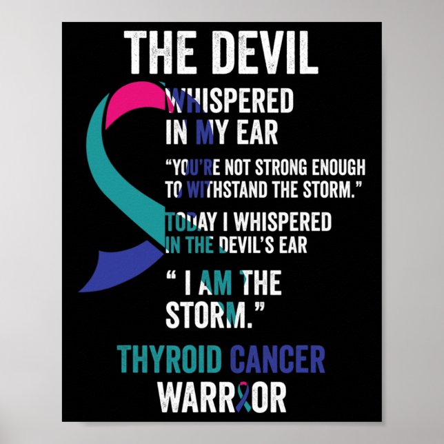 Devil- Thyroid Cancer Awareness Support Ribbon  Poster (Front)