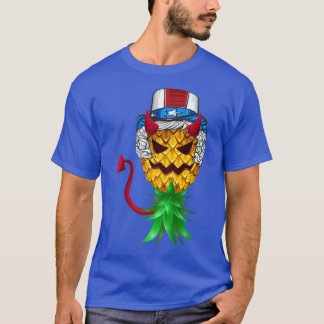 Devil Uncle Sam Hat Upside Down Pineapple 4th Of J T-Shirt