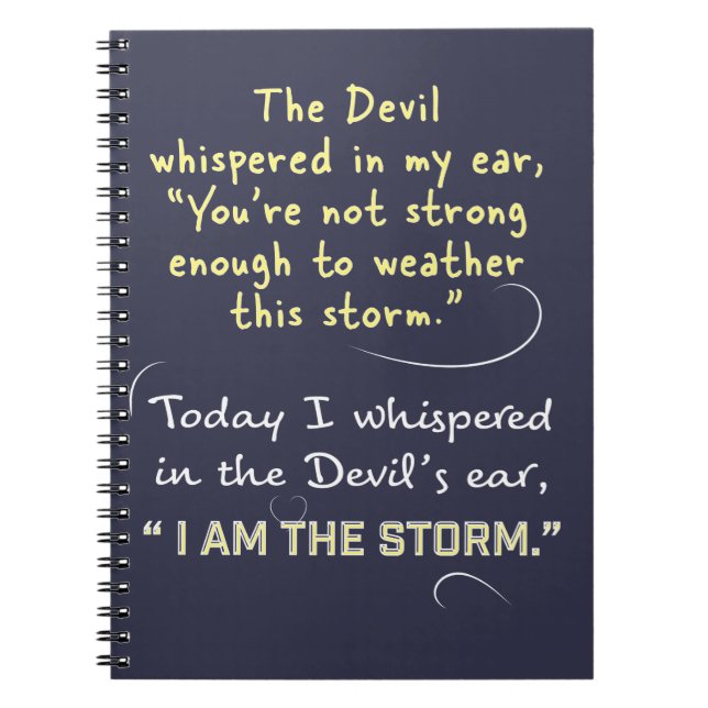 Devil whispered Christian Women's Notebooks custom (Front)