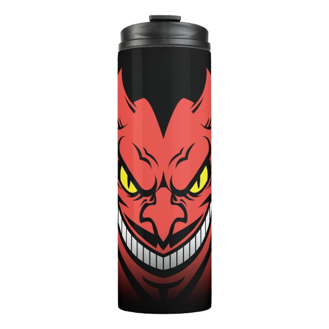 Devil with Fiery Grin Thermal Tumbler (Front)