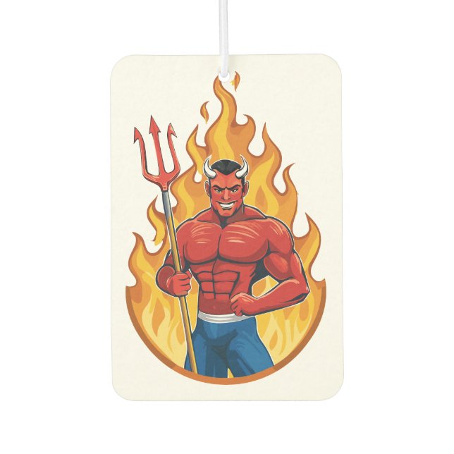 Devil with trident car air freshener (Front)