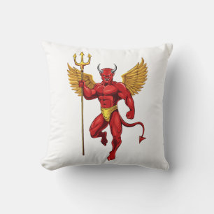 Devil with trident cushion