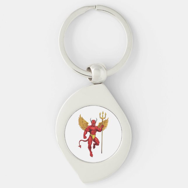 Devil with trident key ring (Front)