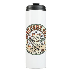 Devilcore Cute Cat Devilcore Cute Cat Vintage Vect Thermal Tumbler