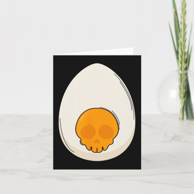 Deviled Egg Costume Devil Horns Halloween Love Egg Card (Front)
