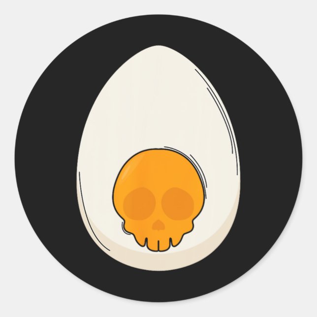 Deviled Egg Costume Devil Horns Halloween Love Egg Classic Round Sticker (Front)