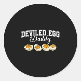 Deviled Egg Daddy Funny Retro Thanksgiving Dinner Classic Round Sticker