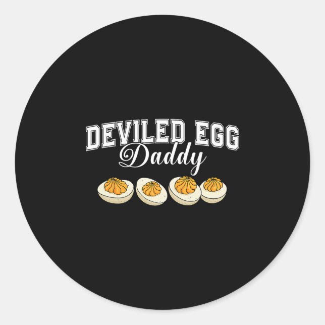 Deviled Egg Daddy Funny Retro Thanksgiving Dinner  Classic Round Sticker (Front)