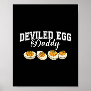 Deviled Egg Daddy Funny Retro Thanksgiving Dinner  Poster