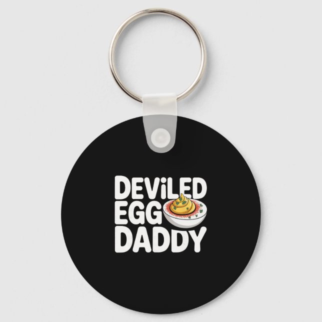 Deviled Egg Daddy Funny Thanksgiving Fathers Day  Key Ring (Front)