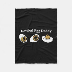 Deviled Egg Daddy Funny Thanksgiving Food Dad Joke Fleece Blanket