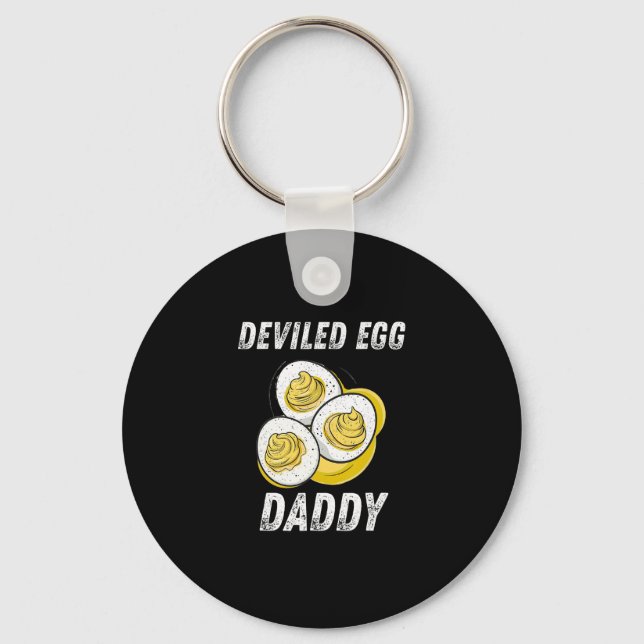 Deviled Egg Daddy Retro Food Pun  Key Ring (Front)