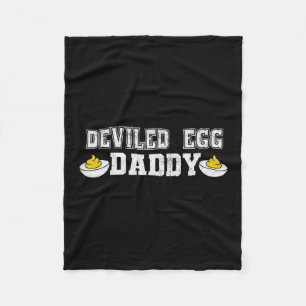 Deviled Egg Daddy Retro Funny Thanksgiving Fathers Fleece Blanket