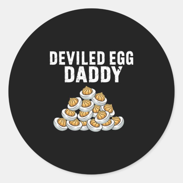 Deviled Egg Daddy Retro Vibes Thanksgiving Fathers Classic Round Sticker (Front)
