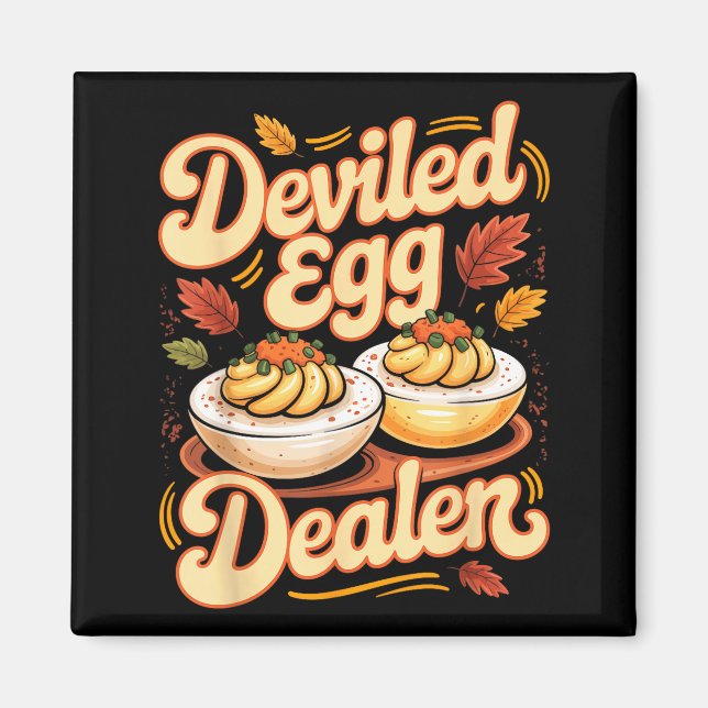 Deviled Egg Er Funny Retro Thanksgiving Food Quote Magnet (Front)