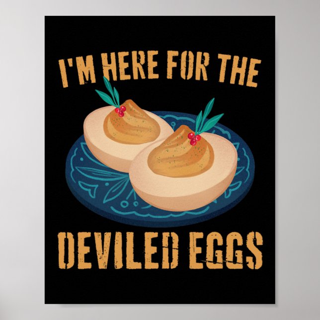 Deviled Egg Funny Thanksgiving Food Pilgrim Costum Poster (Front)