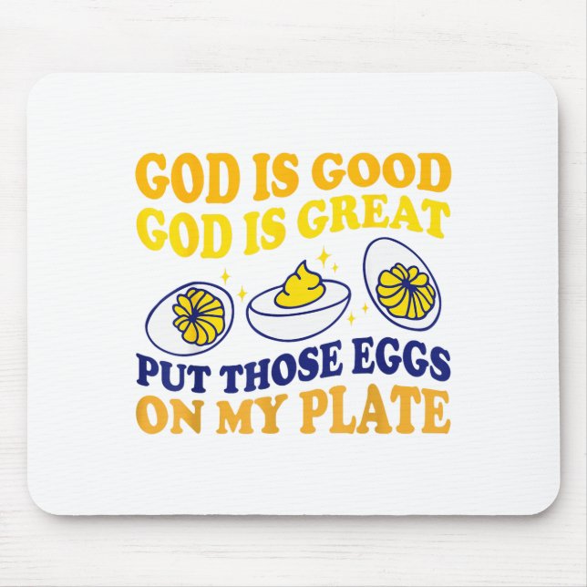 Deviled Egg Lover Funny Foodie Humour Apparel Uni- Mouse Pad (Front)