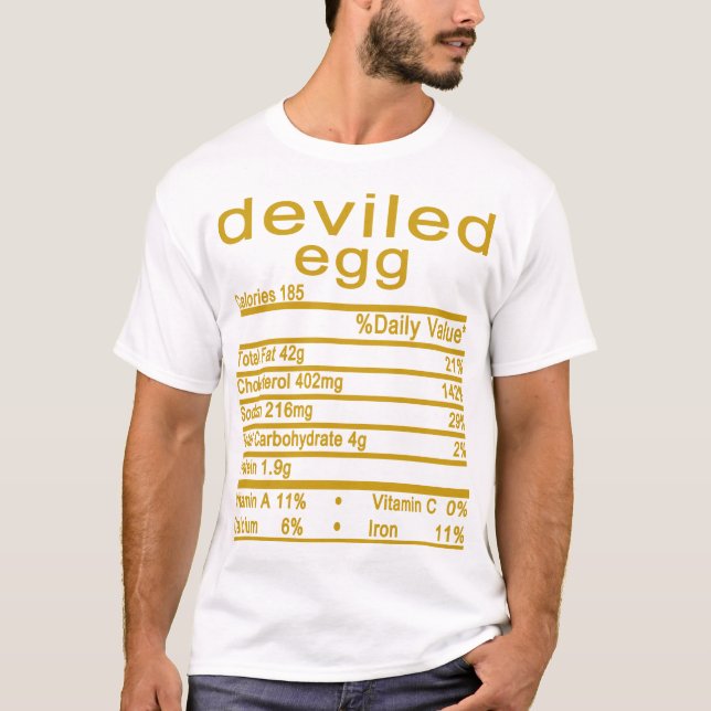 deviled egg Nutrition Facts Thanksgiving T-Shirt (Front)