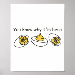 Deviled Egg You Know Why I'm Here Retro Thanksgivi Poster