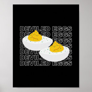 Deviled Eggs Retro Dinner Humor Food Lover Thanksg Poster