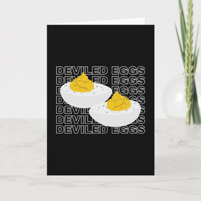 Deviled Eggs Retro Dinner Humour Food Lover Thanks Card (Front)