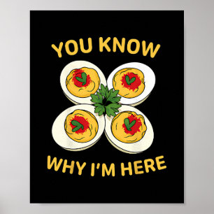 Deviled Eggs You Know Why Im Here Thanksgiving Men Poster