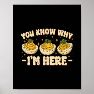 Deviled Eggs You Know Why Im Here Thanksgiving Wom Poster