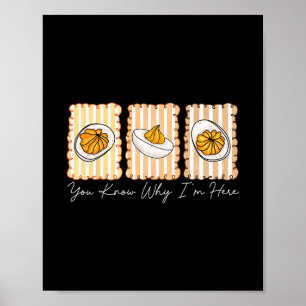 Deviled Eggs You Know Why Im Here Thanksgiving Wom Poster
