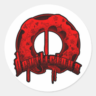 Devilicious doughnut classic round sticker
