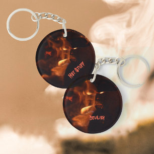 Devilish Burning Fire Flames Keychain