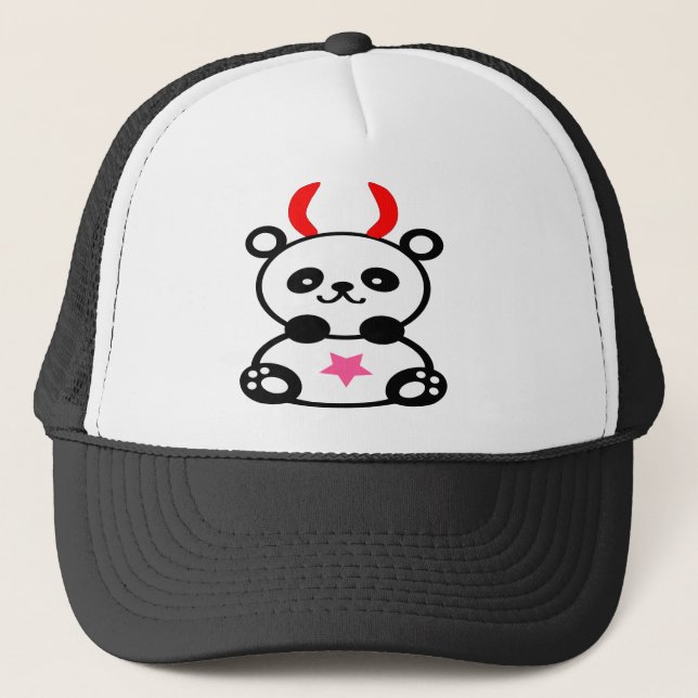 ♫♥Devilish Cute Baby-Panda Trucker Hat♥♪ Hat (Front)
