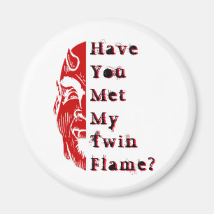 Devilish Humour Twin Flame twinflame devil mirror Magnet