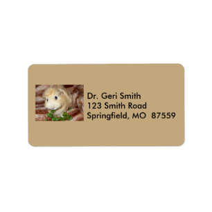 Devilishly Cute Cream Coloured Guinea Pig Label