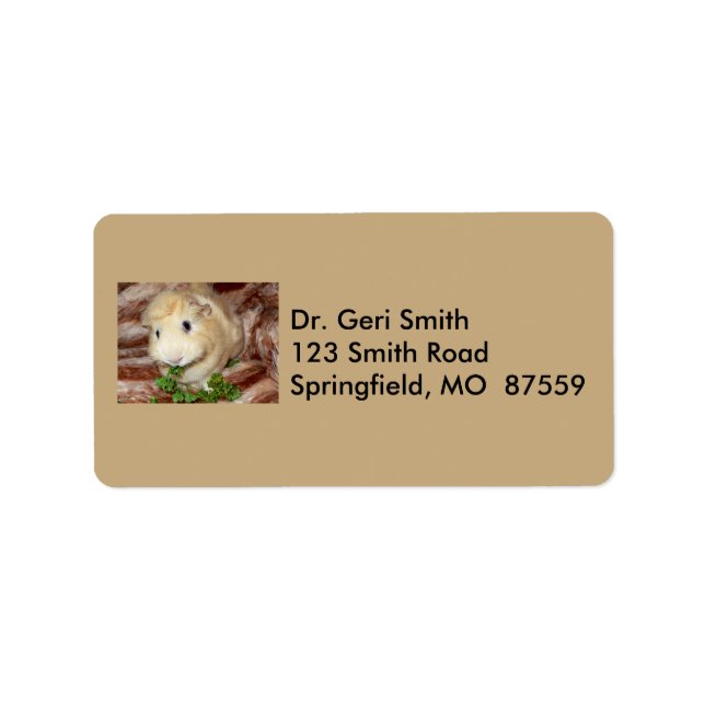 Devilishly Cute Cream Coloured Guinea Pig Label (Front)