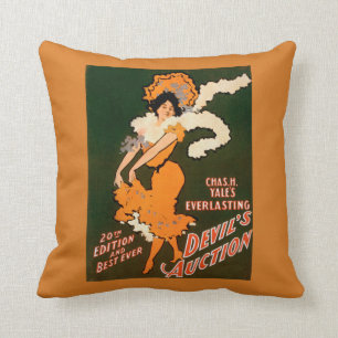 Devil's Auction Woman in Costume Theatre Cushion