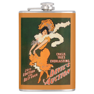 Devil's Auction Woman in Costume Theatre Hip Flask