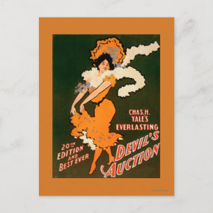Devil's Auction Woman in Costume Theatre Postcard
